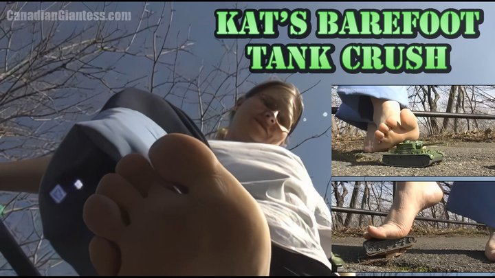 Canadian And Asian Giantess Fantasy - kats Barefoot Tank Crush - Enhanced Edition - HD 1080p Version