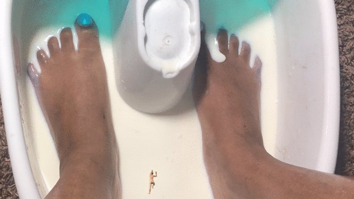 Mxdominionakacrushgoddess Clips - foot worship - Tiny Human Bathing in Her Divinity, femdom, giantess, foot fetish 4k smaller