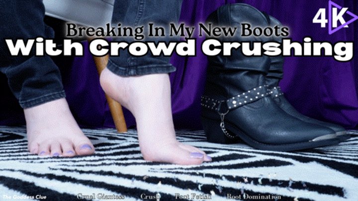 The Goddess Clue - Breaking In My New Boots With Crowd Crushing - 4K - The Goddess Clue, Cruel Giantess Crushes Micros, Boot Domination, Cowgirl Boots, Stomping, Foot Fetish, Size Fetish