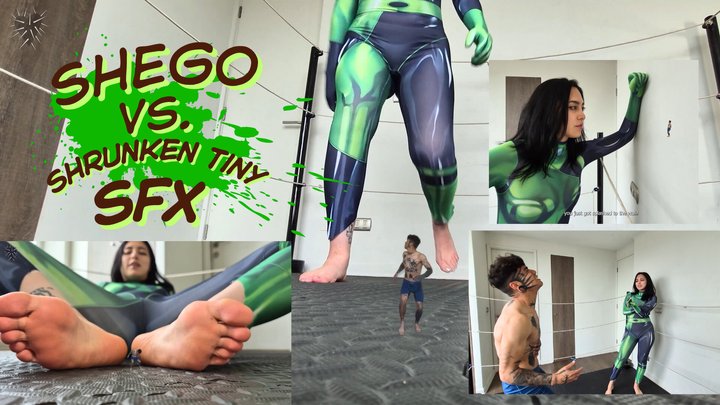 Fetish Machine Femme - Shego Giantess VS Shrunken Tiny Man Wrestling SFX