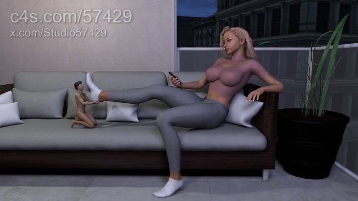 Studio 57429 - Slaving To Giantess Feet In Ankle Socks