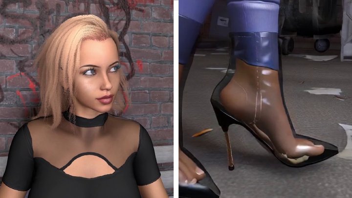 Studio 57429 - Stuck Inside Giantess Shoe For A Walk 4 - Transparent Boots