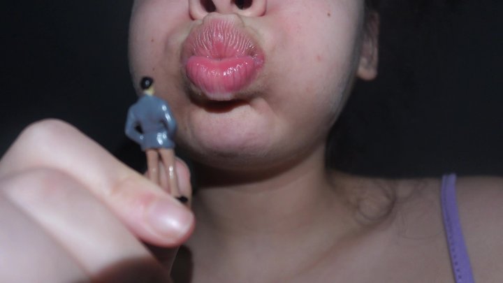Amayamori - Giantess Stepsister inflates her face like a balloon then blows her bad breath on tiny stepbrother