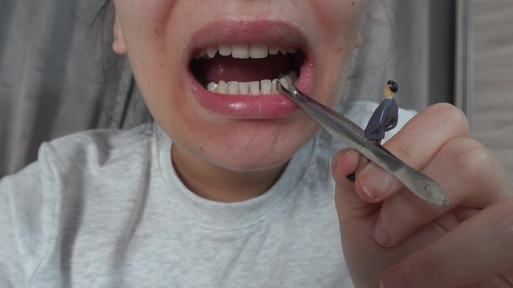 Amayamori - My Giantess Stepsister plays dentist with Tiny Stepbrother