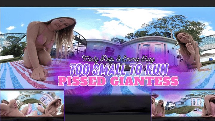 Ginary's Giantess Adventures - Giantess Emma Shay & Misty Rein Discover Their Little Plaything - VR360