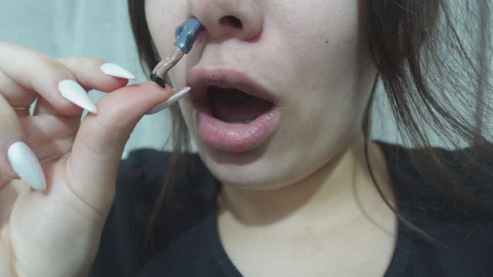 Amayamori - My Giantess Stepsister humiliates tiny stepbrother by sticking it in his nose and blowing her snot on