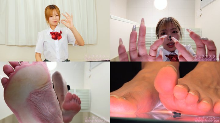 Japanese Asian Biting Mouth Fetish - Rika Tsubaki - Secret Account Girl's Dwarf Stream - Crushing Them with Bare Feet - 1080p