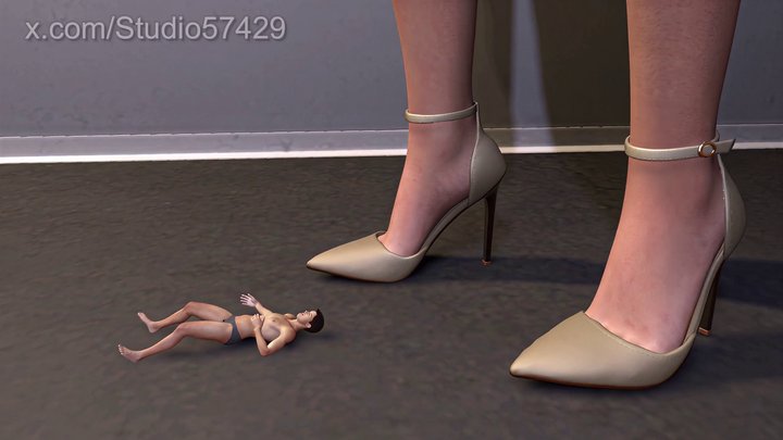 Studio 57429 - Giantess Sneakers + Heels - Stepped-On Slave
