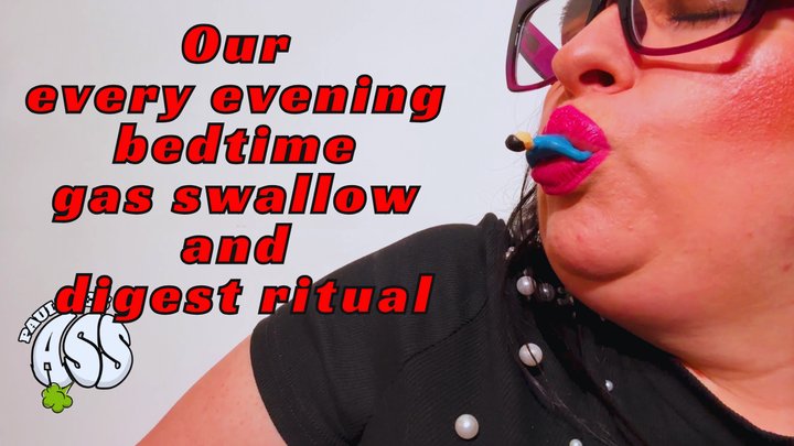 Pauline's Ass - [SHORTER VERSION] Our every evening bedtime gas swallow and digest ritual wmv