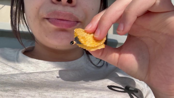 Amayamori - Giantess Gets the Ultimate Snack Tiny Man Found in Her Chip Bag