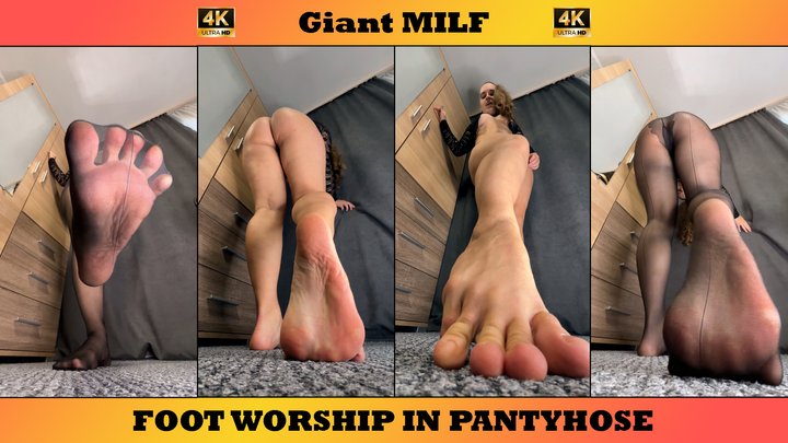 Vallstudio - Giant MILF Teases with Soles and Nylon Pantyhose 4K - Foot Worship - Female Domination - Sole Licking - Barefoot - Foot Fetish - Giantess - Stockings - Foot Domination - Tights - Embarrassed Naked Female - Upskirt - Toes - Nylon Worship