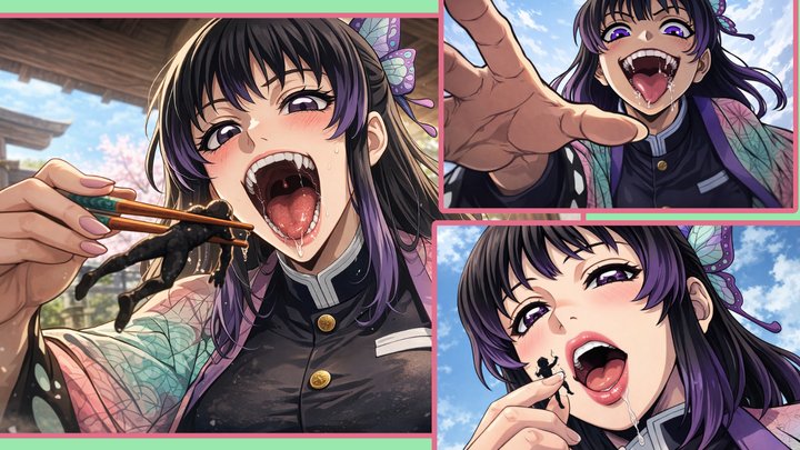 Giantess Fandom - Japanese Giantess Samurai Devours Tiny Demons Anime Giantess Vore POV
