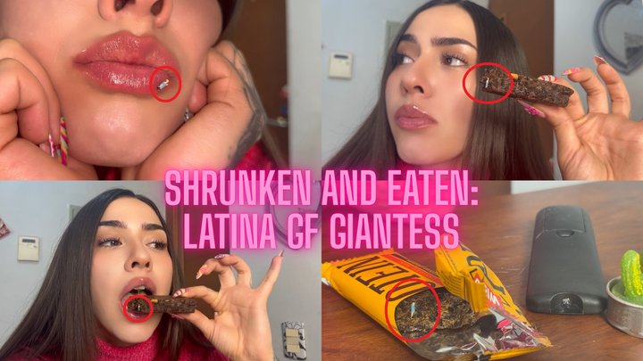 Nina Fatal - Giantess Latina Girlfriend: shrunken and unawarely eaten