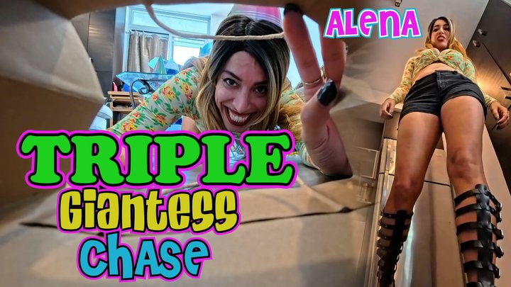 Alena Love - Alena Love Tripple Giantss Chase SFX, Ground Shaking, Extended Vore[HD]