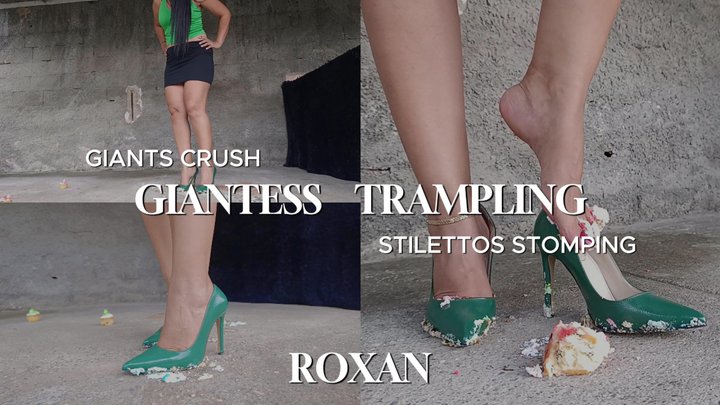 Goddess Foot Fetish - Giantess finds tiny lovers looking up her skirt and crushes and tramples them all (3)