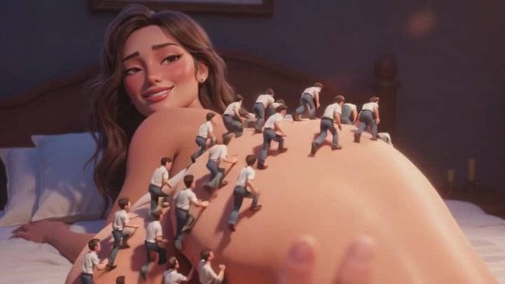Your Best Fantasy - Giantess Wet Pussy - Tiny Men Climbing & Exploring Her Body